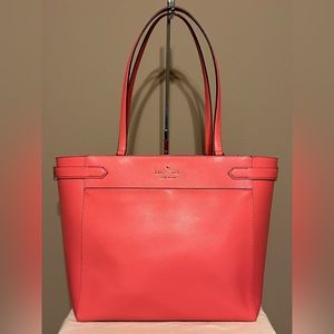 KATE SPADE Pink Saffiano Leather Tote/Laptop/Work Bag - EUC